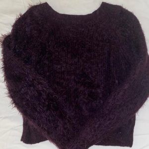 Fuzzy Purple Long Sleeve Sweater